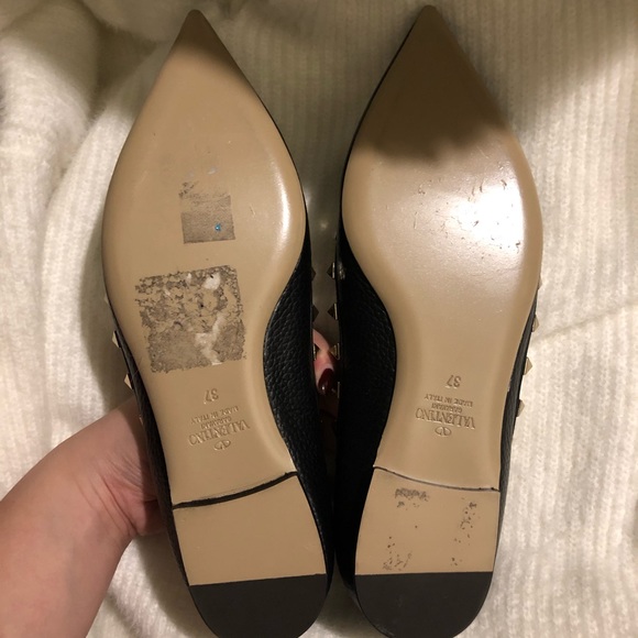 Valentino black and gold rockstud flats - Picture 4 of 4